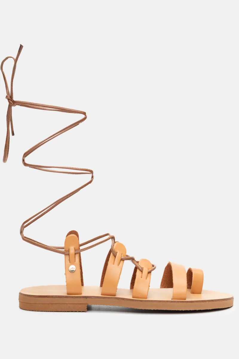 LUIGI DESIGN - Flat Σανδάλια με Gladiator - Nude