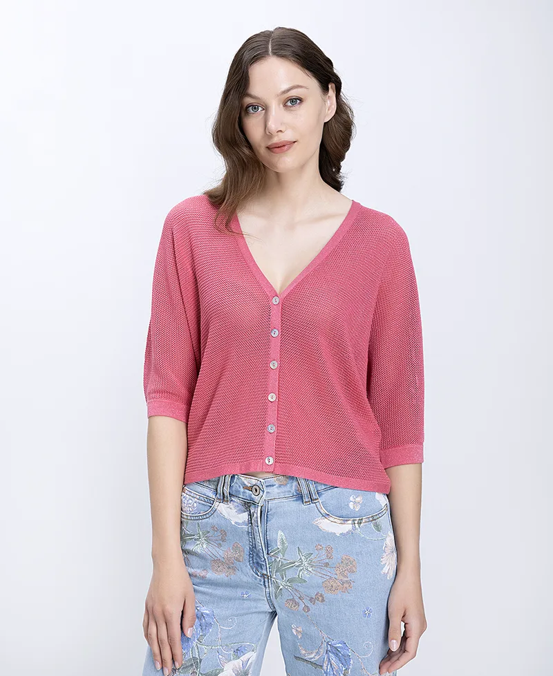 Γυναικεία Πλεκτή Ζακέτα Loose Fit Με Metallic Λεπτομέρειες