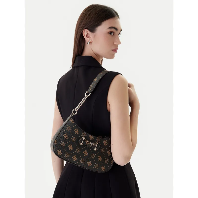 Τσάντα Guess Carrie Logo HWGP98 98180 Καφέ