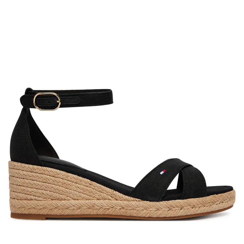 Εσπαντρίγιες Tommy Hilfiger Mid Wedge Espad X Cross FW0FW09332 Μαύρο