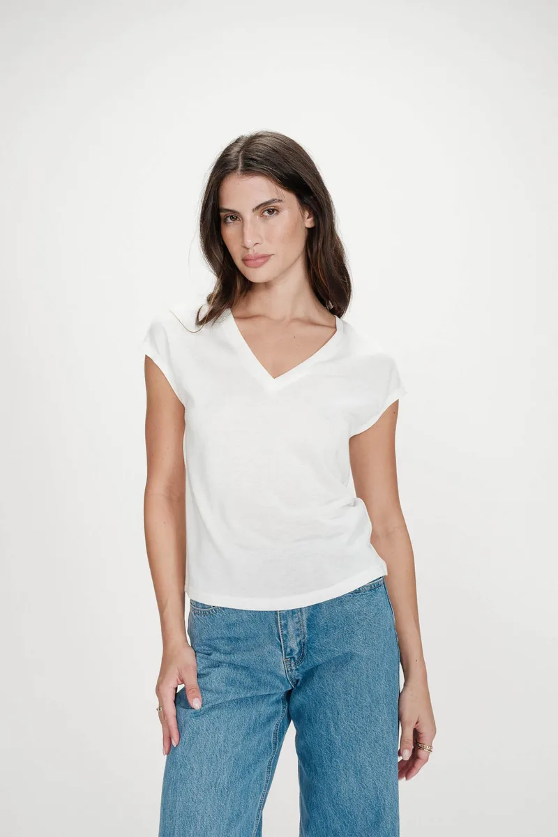 Grace & Mila γυναικείο T-shirt Regular Fit μονόχρωμο "Valsons" - VALSONS/SS26 Κρέμ