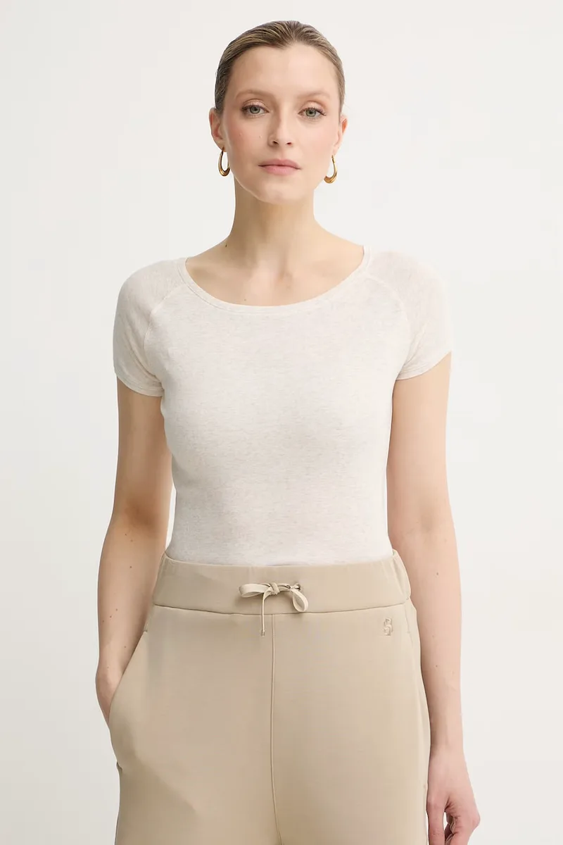 BOSS Πορτοκαλί basic t-shirt γυναικείο με βαμβάκι C_Espia_1