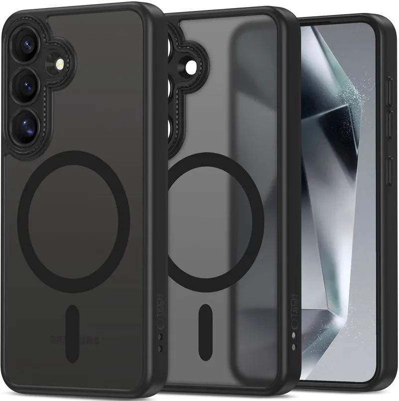 Θήκη Samsung Galaxy S25 Tech-Protect MagCam Σκληρή Ημιδιάφανη με MagSafe & Πλαίσιο Κάμερας - Matte Black (5906302322749)
