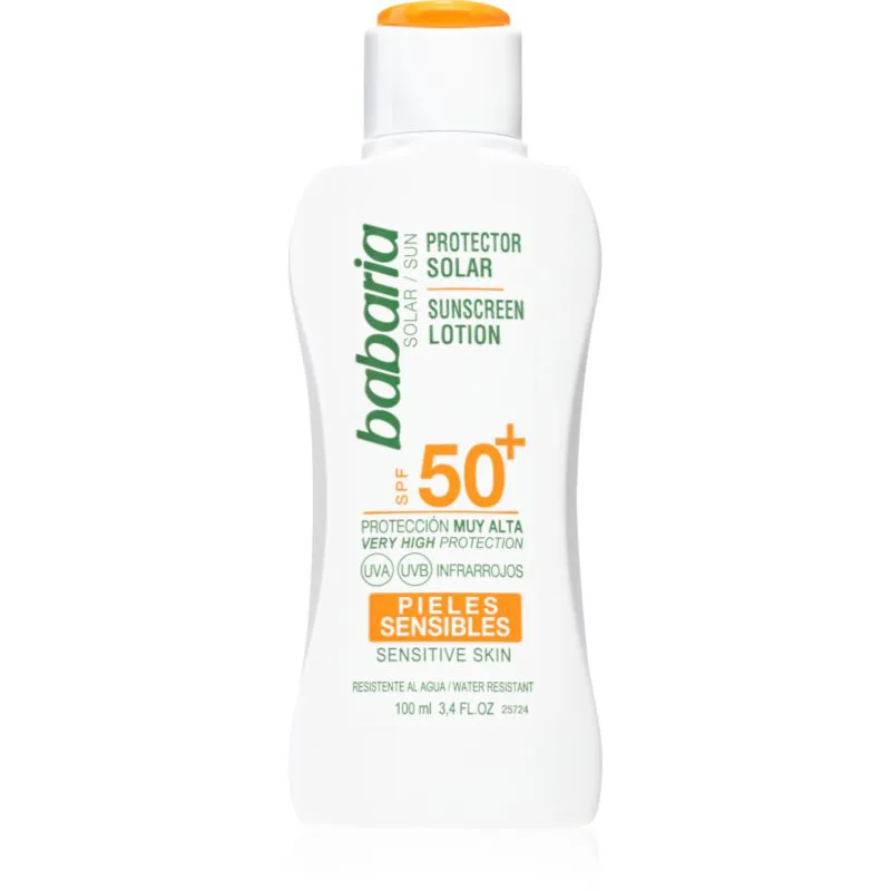 Babaria Sun Sensitive αντηλιακό γαλάκτωμα για ευαίσθητο δέρμα SPF 50+ 100 ml