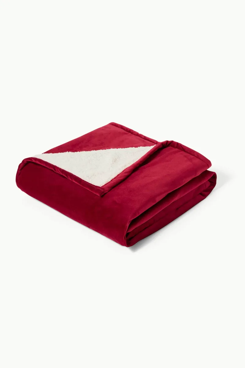 Coincasa κουβέρτα μονή sherpa 160 x 130 cm - 006803204 Κόκκινο