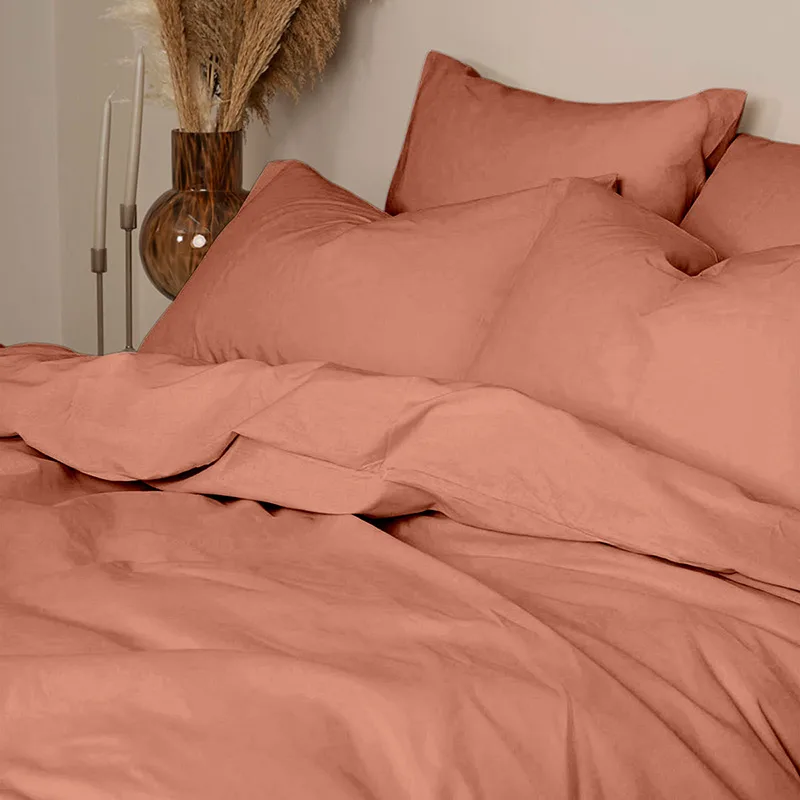 Σεντόνια King Size (Σετ) 260X270 Sunshine Cotton Feelings 117 Peach Χωρίς Λάστιχο (260x270)
