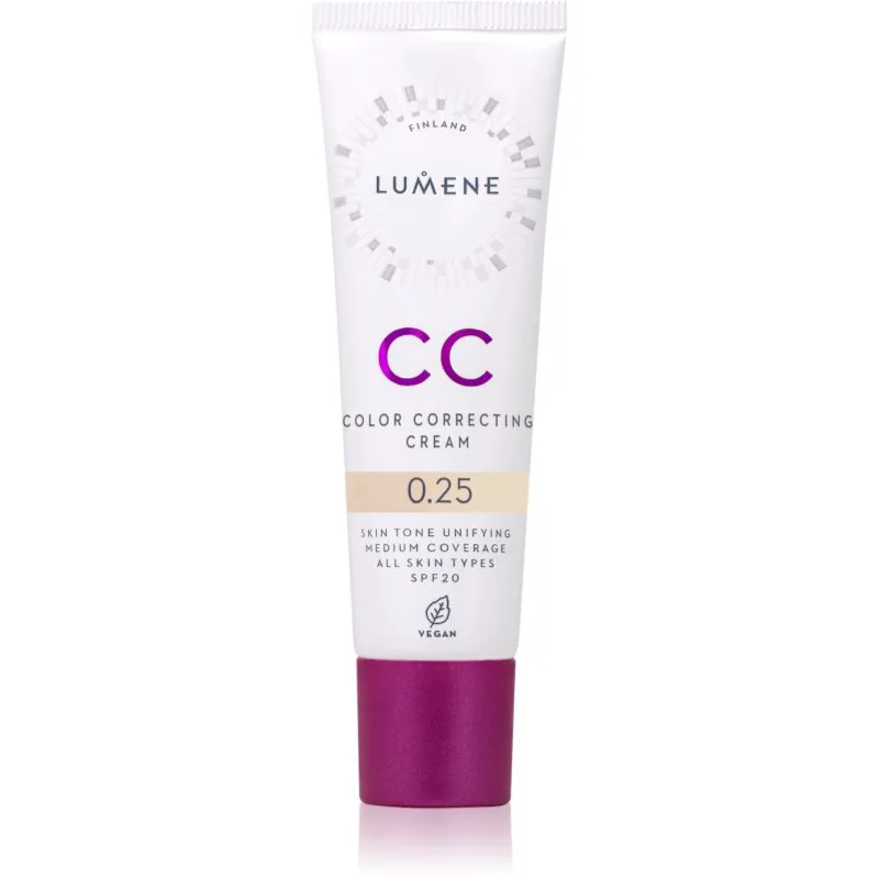 Lumene CC Color Correcting Cream CC κρέμα για ομοιόμορφο τόνο της επιδερμίδας SPF 20 απόχρωση 0.25 (Neutral) 30 ml