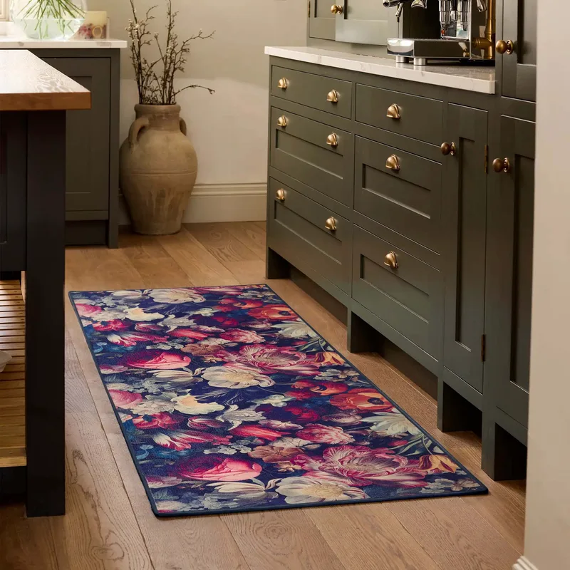 Dark Florals Eco-Washable Runner