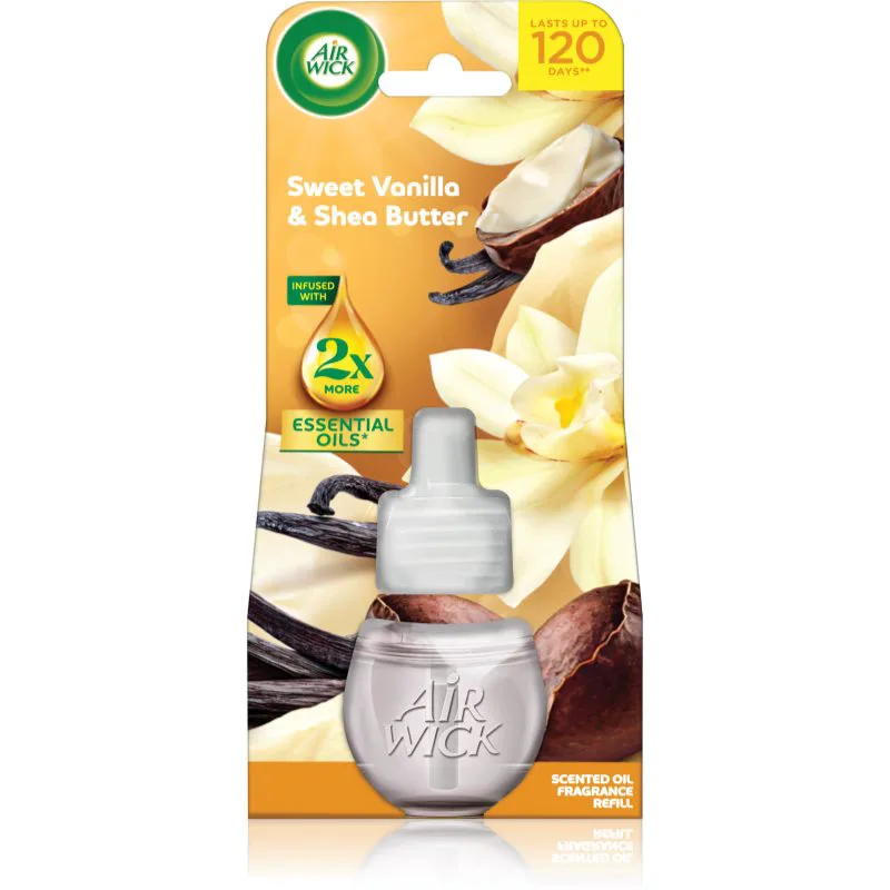 Air Wick Essential Oils Sweet Vanilla & Shea Butter ανταλλακτικό ηλεκτρικών διαχυτών 19 ml