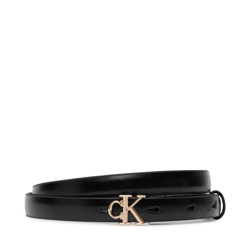 Ζώνη Calvin Klein Round Ck Buckle Smooth 15Mm LV04F7085G Μαύρο