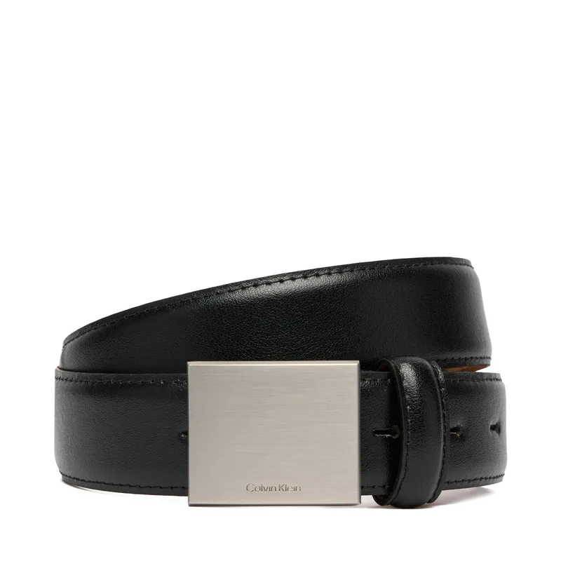 Ζώνη Ανδρική Calvin Klein Logo Plaque Smooth 32Mm LV04D7030G Μαύρο