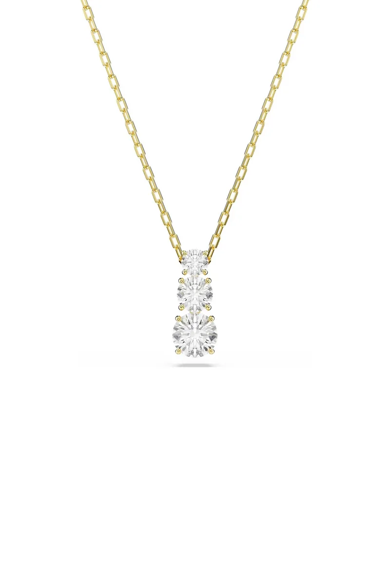 Swarovski γυναικείο μενταγιόν στρογγυλή κοπή, λευκό, επιμετάλλωση σε χρυσαφί τόνο "Stilla Attract" - 5723298
