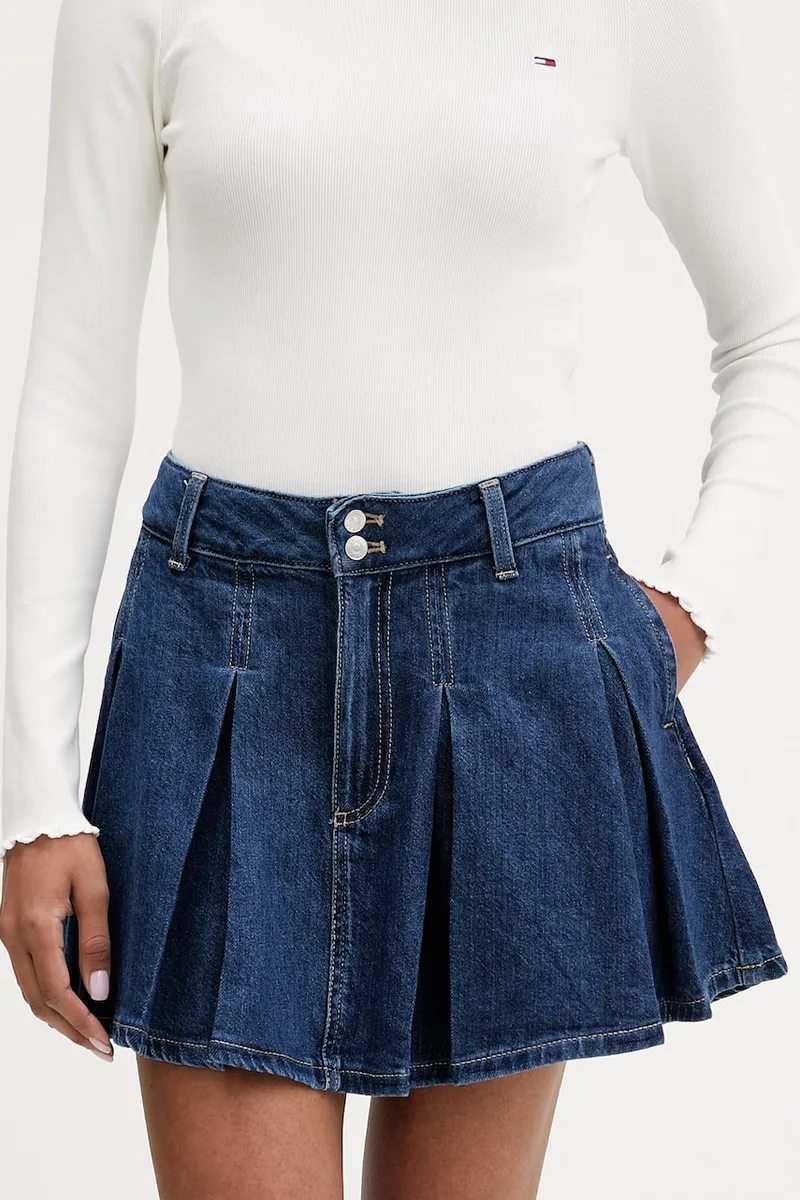 Tommy Jeans πλισέ φούστα ντένιμ