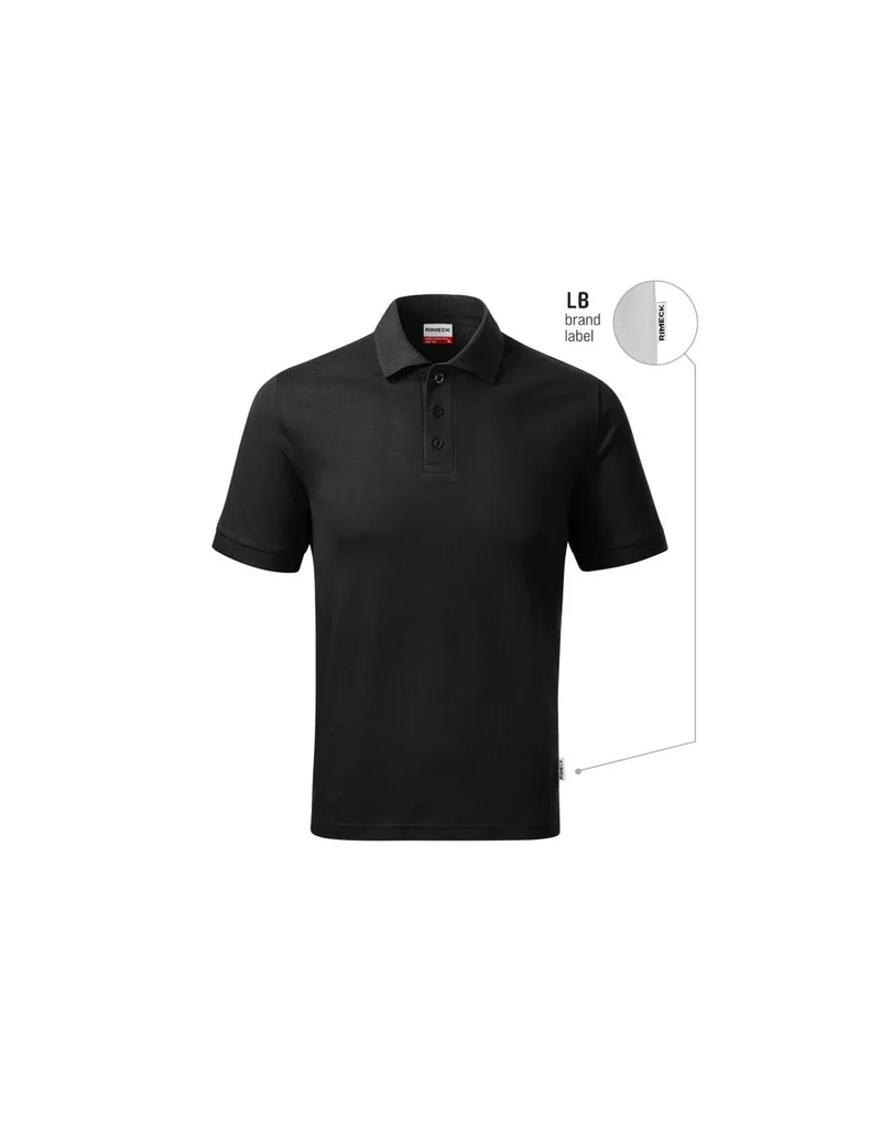 Men's Resist Heavy Polo Shirt Black 01 brand label