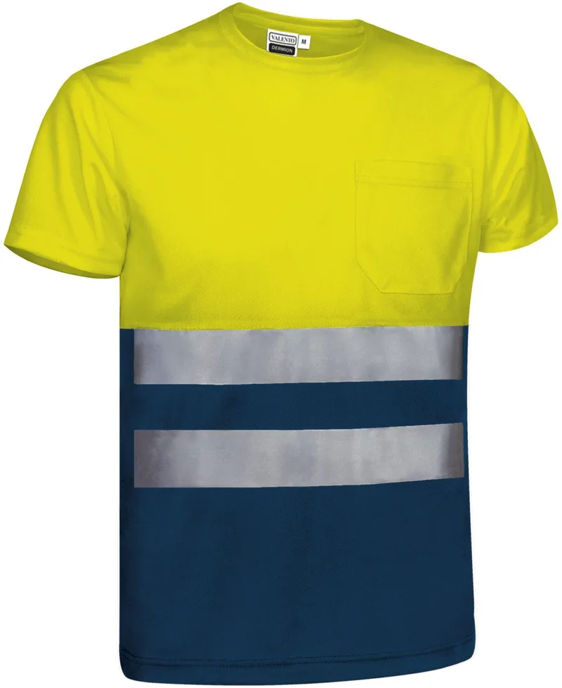 Hi-Vis Κοντομάνικο T-Shirt DEMOLITION Valento CAVADEMAM Fluo Yellow-Orion Navy Blue
