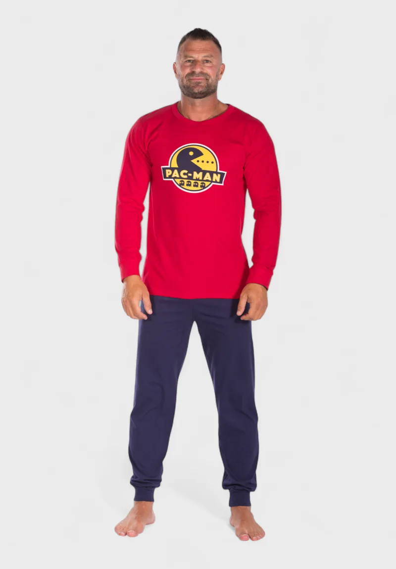 Πιτζάμα ανδρική βαμβακερή Nina Club Pac - Man Red NC26590-1-Κόκκινο