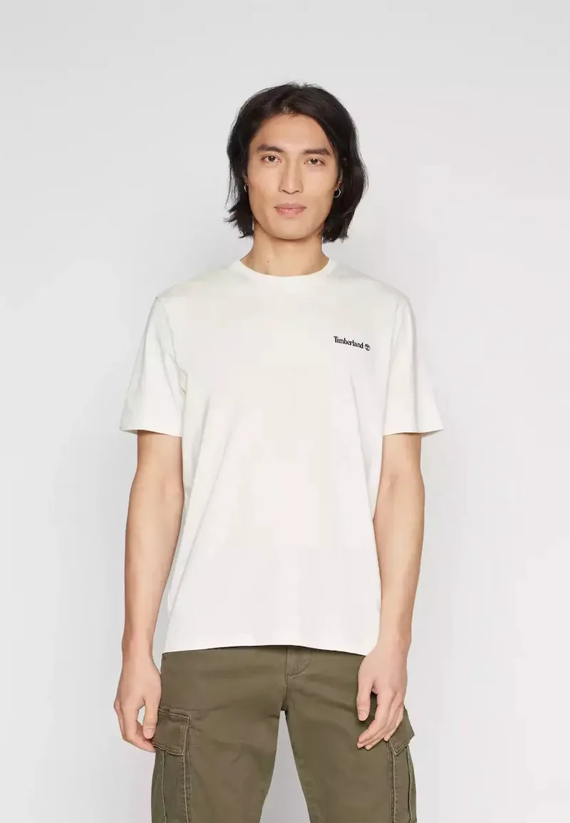 Timberland Ανδρική Μπλούζα Small Linear Logo Print Tee TB0A5QQTCM9 Εκρού