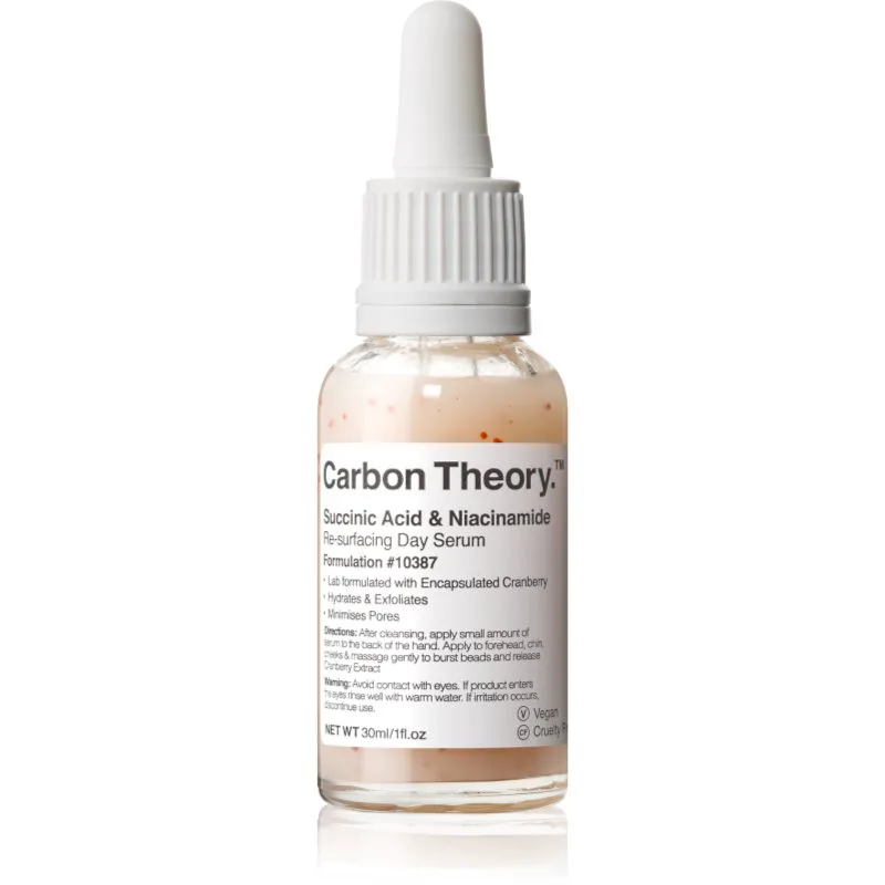 Carbon Theory Succinic Acid & Niacinamide αποκαταστατικός ορός προσώπου για προβληματική επιδερμίδα 30 ml