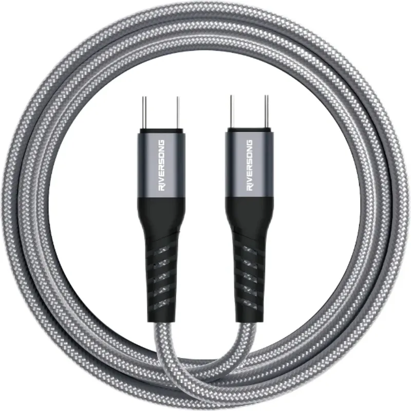 Καλώδιο Type-C Riversong Hercules C6 σε Type-C για Φόρτιση & Μεταφορά Δεδομένων 200cm 100W - Gray (CT51)