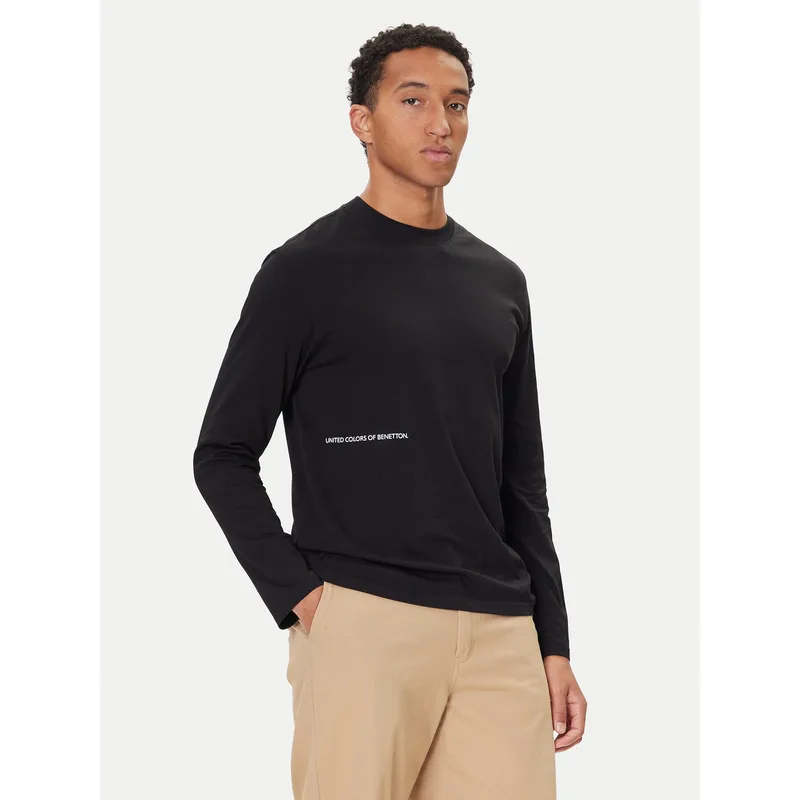 United Colors Of Benetton Μπλούζα πιτζάμας 30964M021 Μαύρο Regular Fit