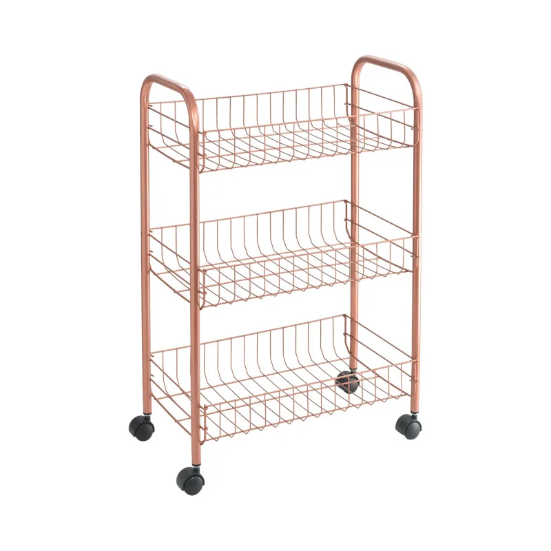 Τρόλει 3 Θέσεων Ροζ-Χρυσό Lugano Polytherm Copper 41x26x64εκ. Metaltex 16-344403 - METALTEX - 16-344403
