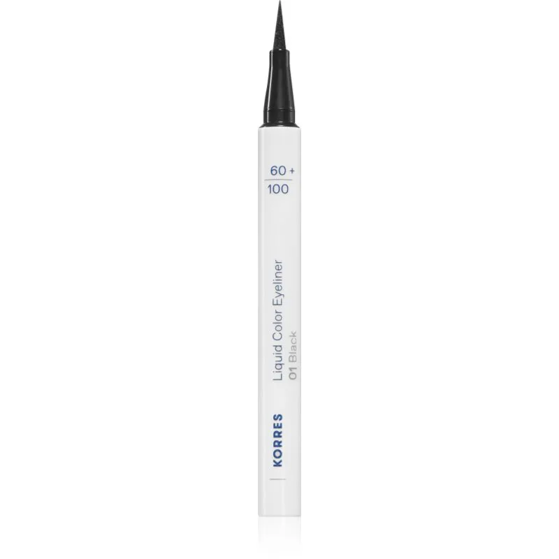 Korres Liquid Color Eyeliner Αδιάβροχο λάινερ ματιών σε μαρκαδόρο απόχρωση 01 Black 1 ml