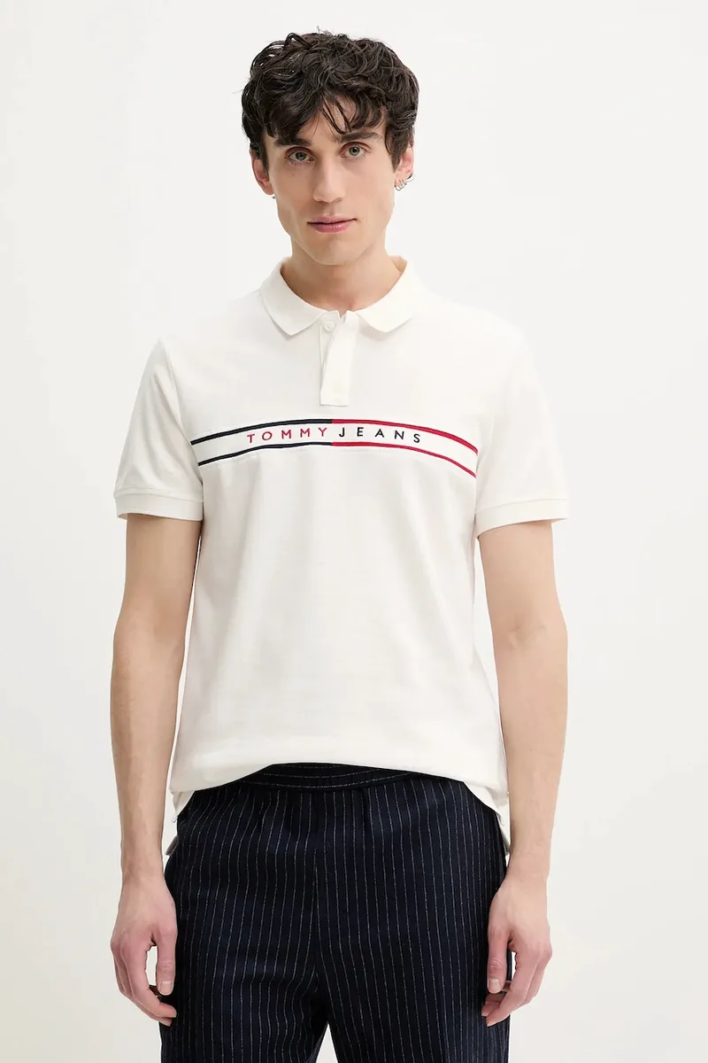 Βαμβακερό μπλουζάκι πόλο Tommy Jeans
