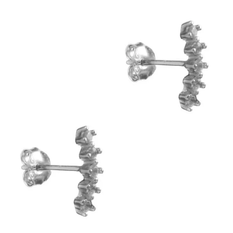 Σκουλαρίκια Ασημένια με zircon 925 Καρφωτά Gatsa ΣΚ130