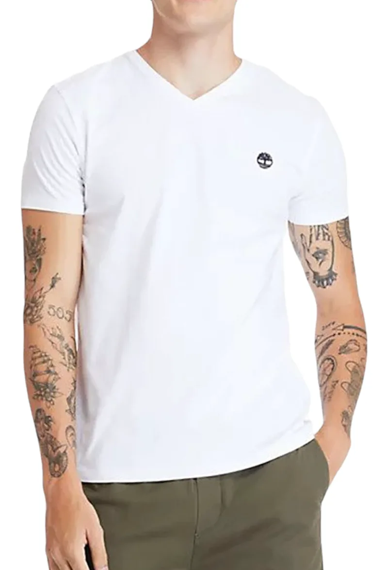 Μπλούζα Κοντομάνικη Timberland Dunstan River Jersey V-Neck Slim TB0A2BPT1001-100 Ανδρικό