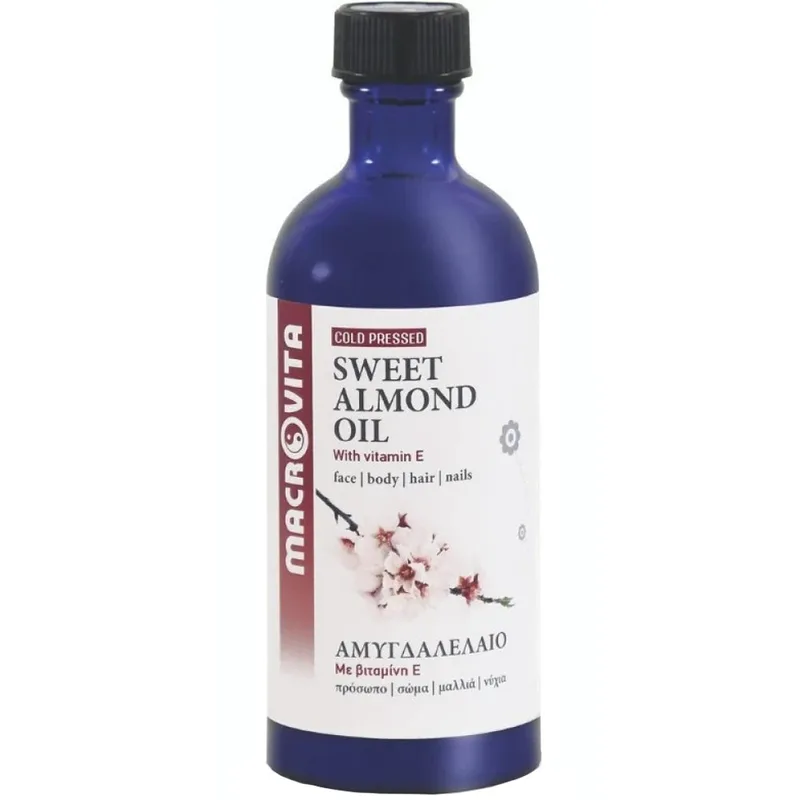 Macrovita Sweet Almond Oil Αμυγδαλέλαιο Ιδανικό για Μασάζ και Ντεμακιγιάζ 100ml
