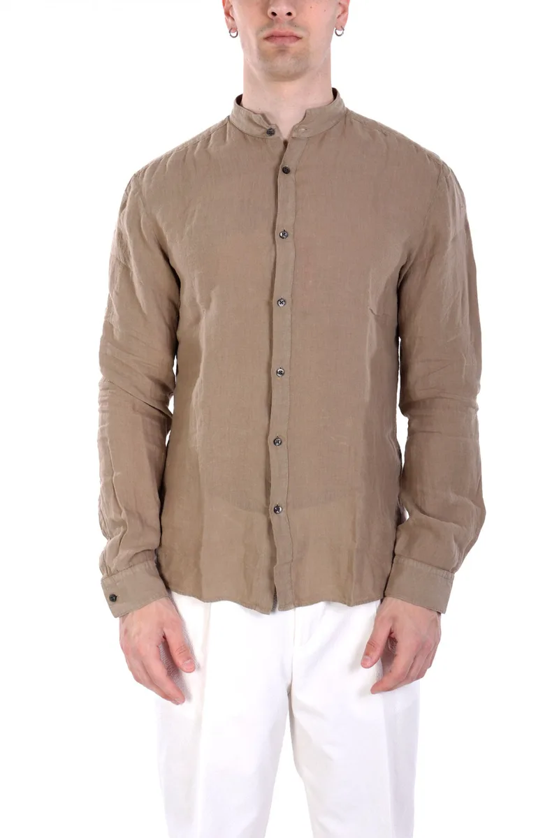 HUGO ΠΟΥΚΑΜΙΣΟ ELVORY MAO ΛΙΝΟ SLIM FIT ΧΑΚΙ