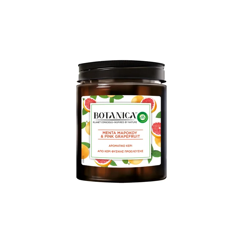 Airwick Botanica Κερί Μέντα Μαρόκου & Ροζ Grapefruit 205gr