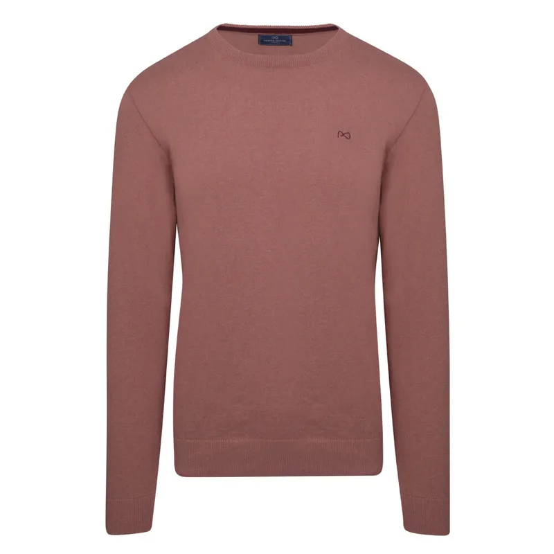 Logo-Embroidered Πλεκτή Μπλούζα Κοραλί in Cotton (Modern Fit) New Arrival