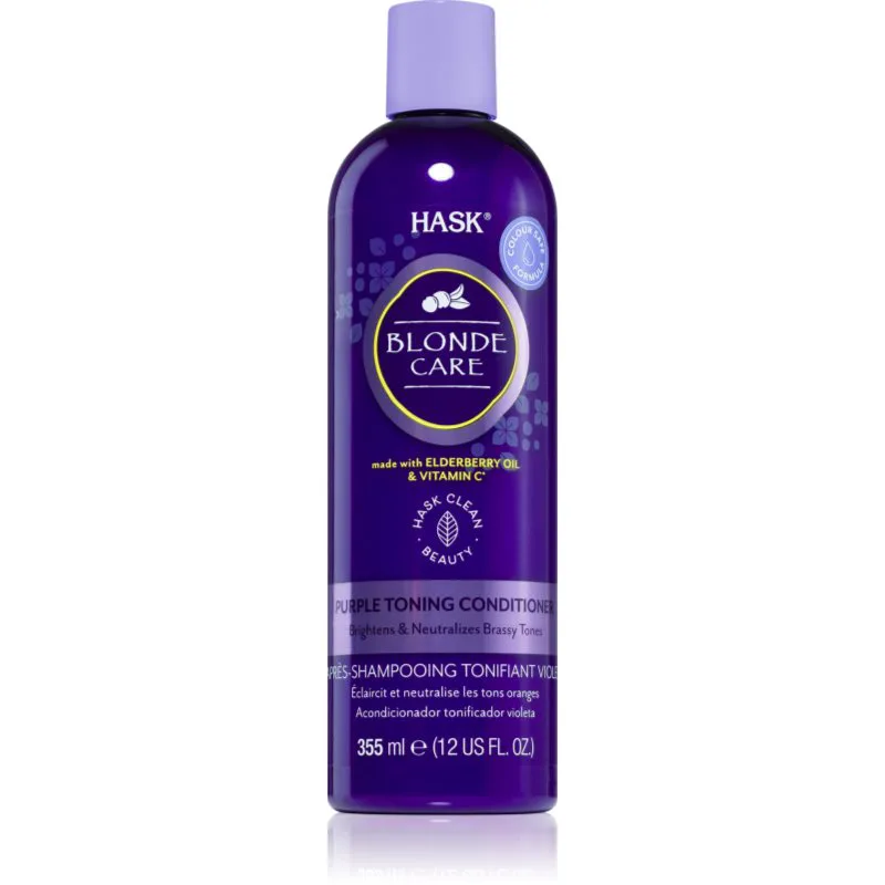HASK Blonde Care Purple Shampoo κοντίσιονερ για ξανθά μαλλιά εξουδετέρωση κίτρινων αποχρώσεων 355 ml