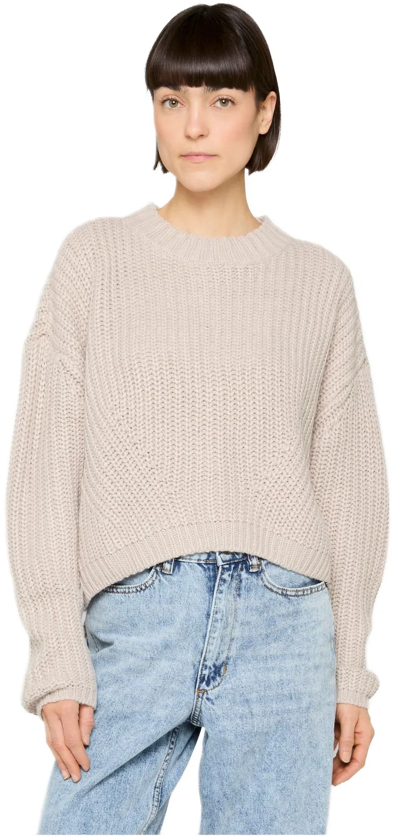 Ladies Wide Oversize Sweater Urban Classics TB2359-04011 warmgrey