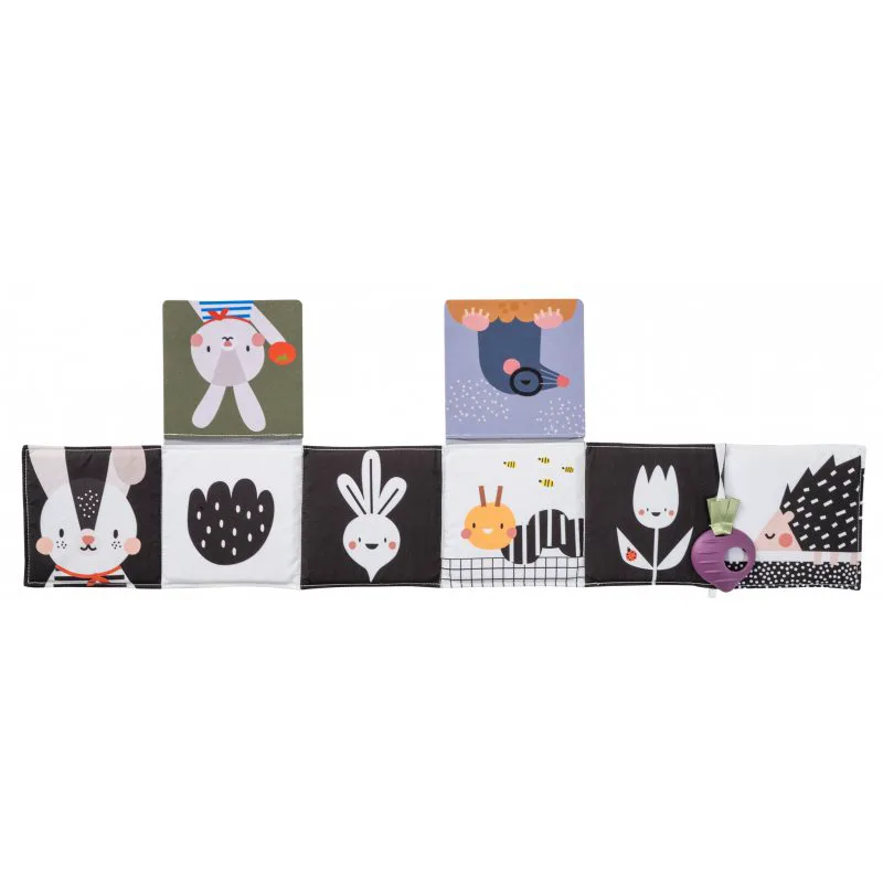 Taf Toys Pram Book Urban Garden εκπαιδευτικό βιβλίο δραστηριοτήτων με έντονα χρώματα 1 τμχ