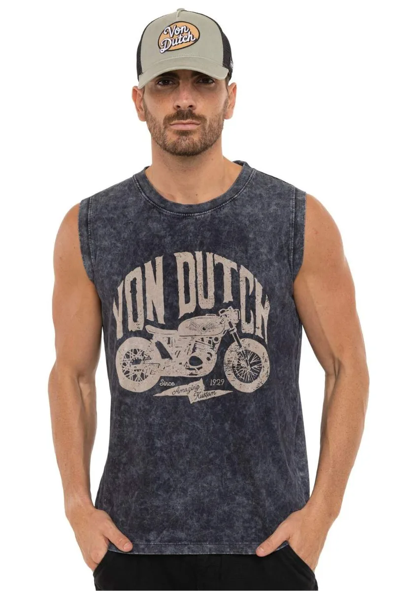 VON DUTCH Ανδρική Αμάνικη Μπλούζα VD/1/DEB/MOT/AN - Γκρι-VD/1/DEB/MOT/AN-GREY