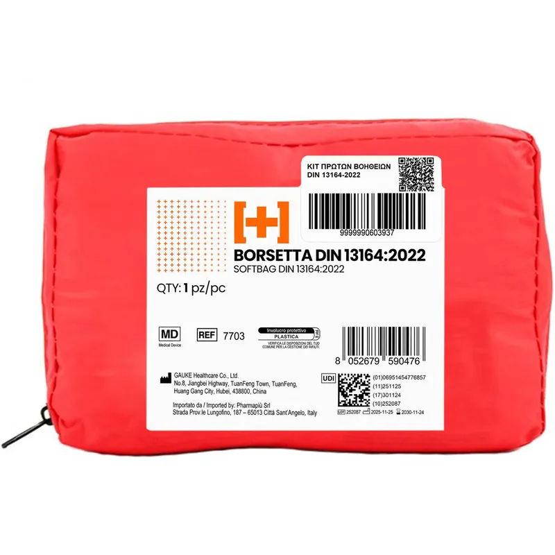 First Aid Kit Medical Responder Bag For Car Πλήρες Φαρμακείο Αυτοκινήτου Πρώτων Βοηθειών με Πιστοποίηση Din 13164-2022 Κατάλληλο για Οποιαδήποτε Ανάγκη Πρώτης Φροντίδας Προκύψει στον Δρόμο 1 Τεμάχιο