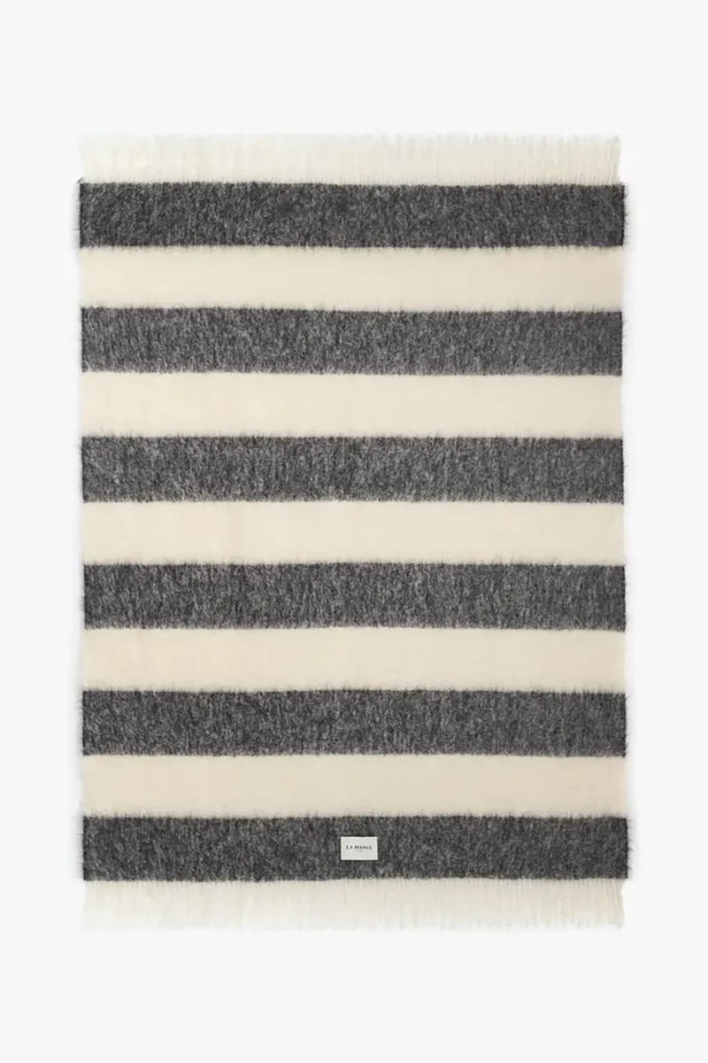 Μάλλινη κουβέρτα La Mania Mohé Stripes 150 x 200 cm