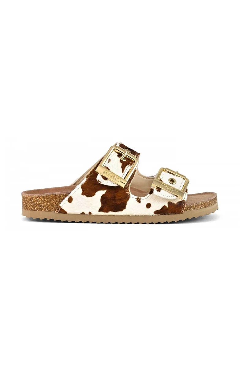 Colors Of California γυναικεία σανδάλια animal print "Slofi" - HC.BIO502 126 Καφέ