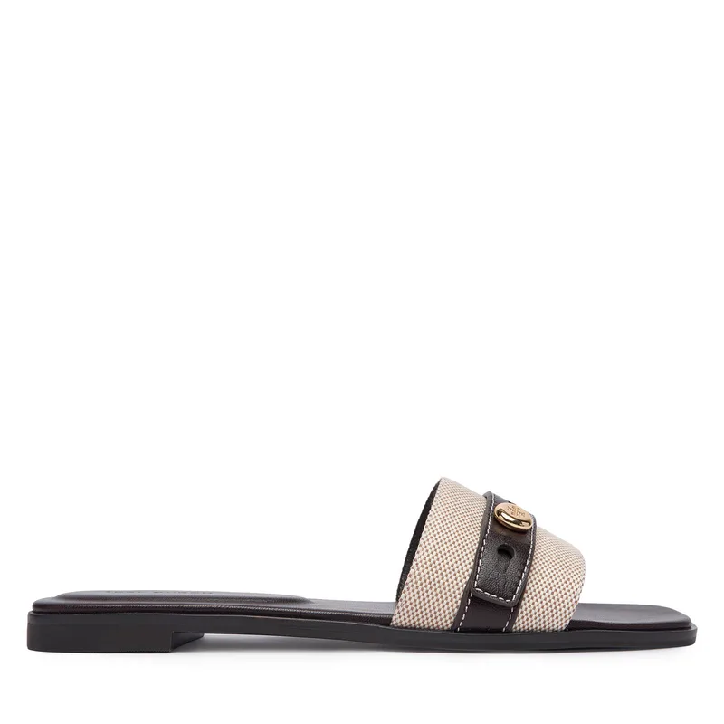 Παντόφλες Tory Burch Romy Slide 183307 Καφέ
