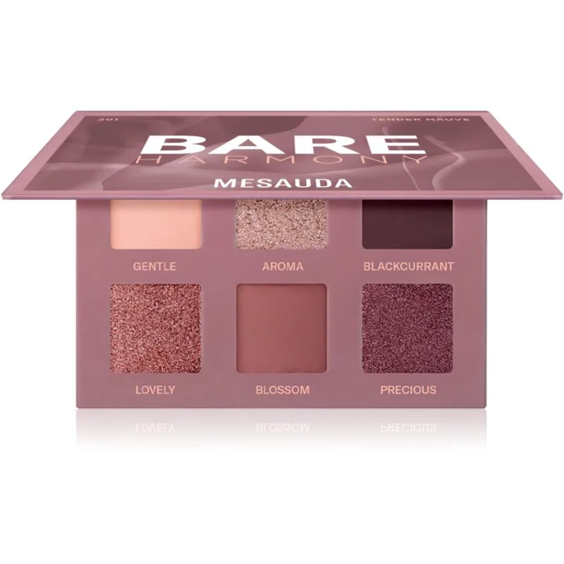 Mesauda Bare Harmony παλέτα με σκιές ματιών απόχρωση 201 Tender Mauve 6x1 γρ