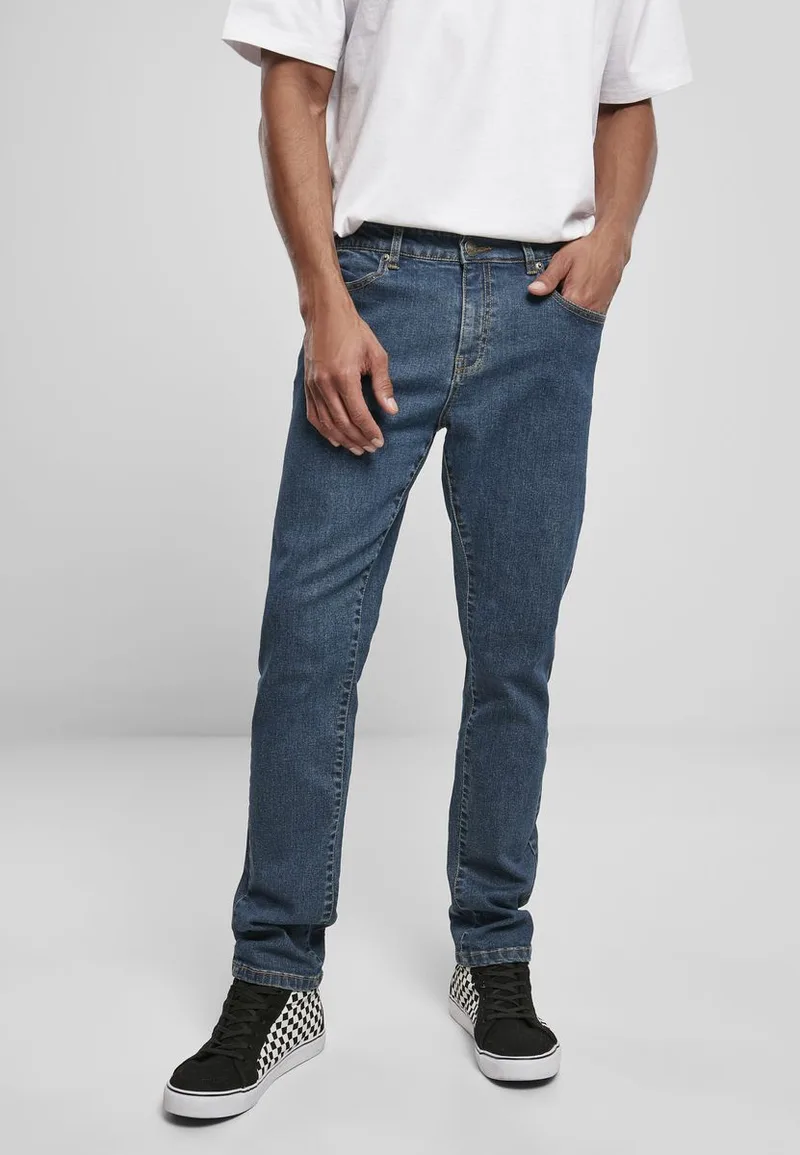 Slim Fit Jeans Urban Classics TB3076 Mid Indigo Washed