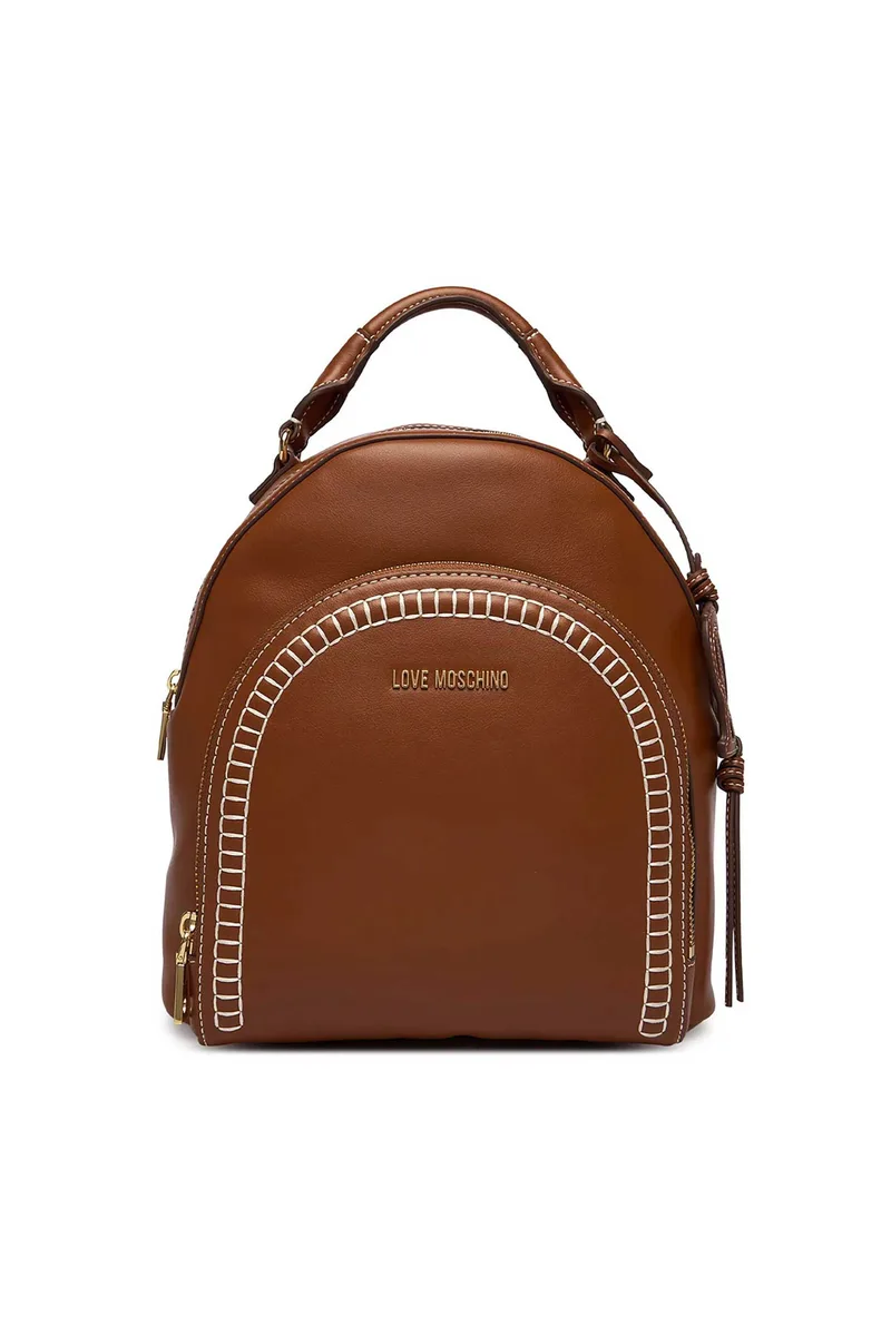 Love Moschino γυναικείo backpack μονόχρωμο με μεταλλικό λογότυπο - JC4094PP1OLI0 Καμηλό