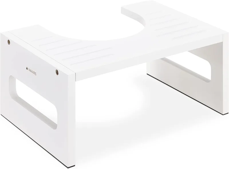 Navaris Toilet Stool - Βοηθητικό Εργονομικό Αντιολισθητικό Σκαμπό Τουαλέτας / Μπάνιου από Μπαμπού - White (56084.02)