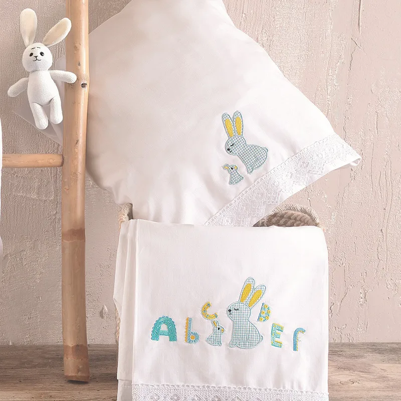 Σεντόνια Κούνιας (Σετ) 105X160 Rythmos Miffy Σιελ Χωρίς Λάστιχο (105x160)