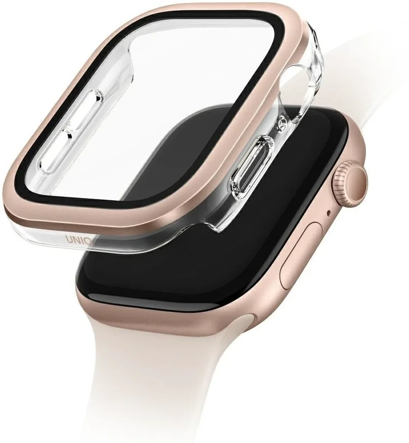 Θήκη Apple Watch 11 / 10 46mm Uniq Voute με Tempered Glass - Rose Χρυσό (UNIQ-46MM-VOURGLD)