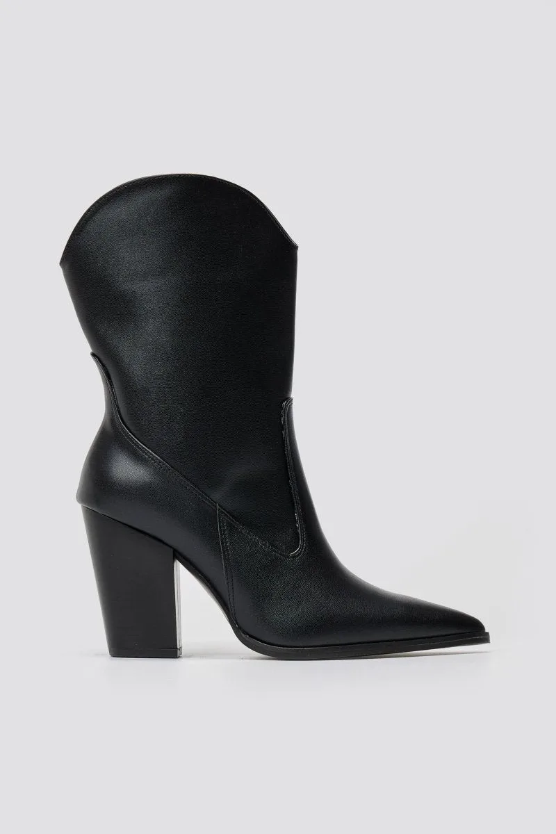 TFP Cowboy Ankle Boots - 115 - Black Matte
