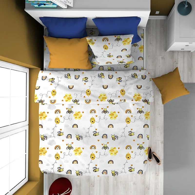 Παπλωματοθήκη Μεμονωμένη Μονή 160X240 Dimcol Honey Bee 545 (160x240)