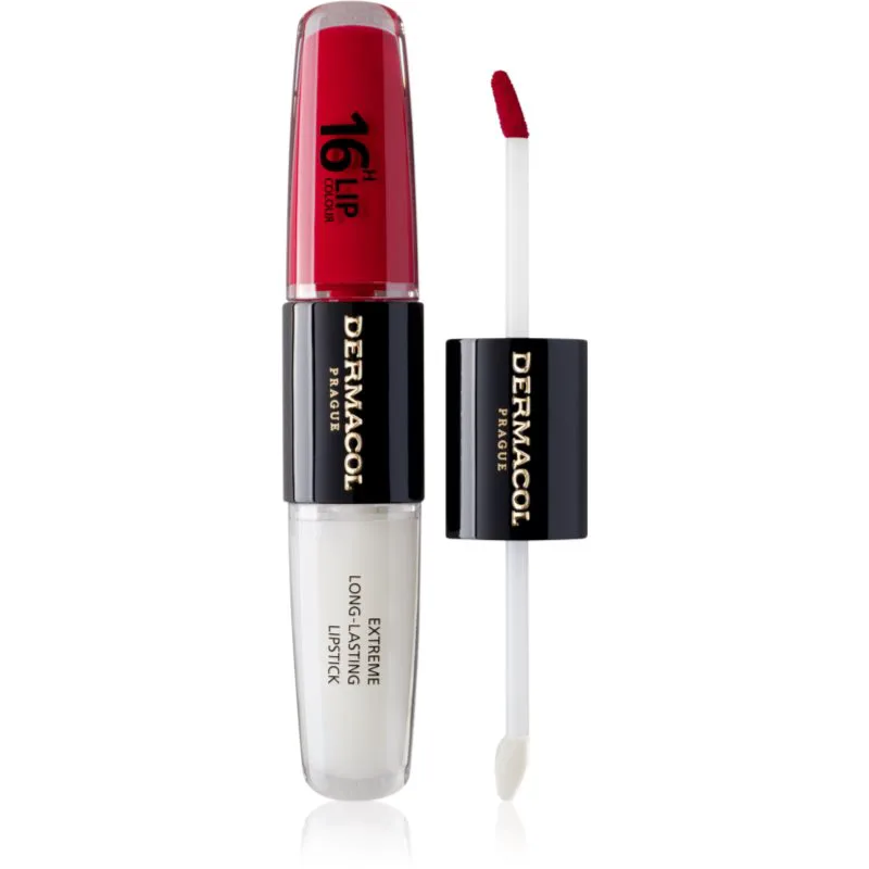 Dermacol 16H Lip Colour μακράς διαρκείας κραγιόν και λιπ γκλος απόχρωση 03 Hot Date 2x4 ml